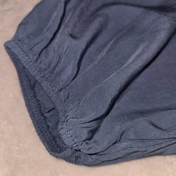 Y2K Almatrichi Blue Cold Shoulder Blouse Sequin Neckline Women’s Size S - Picture 10 of 13